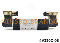 4V330C-08 Airtac प्रकार वायवीय सोलेनॉइड वाल्व 5/3 रास्ता 24VDC 220VAC