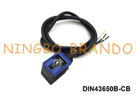 एलईडी के साथ DIN43650B IP67 वाटरप्रूफ मोल्डेड केबल सोलनॉइड कॉइल कनेक्टर
