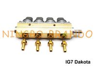 LPG CNG के लिए RAIL टाइप IG7 डकोटा नवाजो इंजेक्टर रेल 2 ओम 4 सिलेंडर एल्यूमीनियम बॉडी
