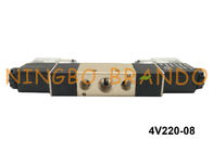 BSPT 1/4 &quot;4V220-08 AirTAC प्रकार वायवीय सोलेनॉइड वाल्व डबल इलेक्ट्रिकल कंट्रोल लाइट DC24V