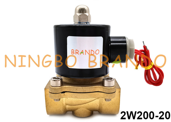 2W200-20 पीतल सामान्य बंद सोलनॉइड वाल्व 2/2 रास्ता 12V 24V 110V 220V
