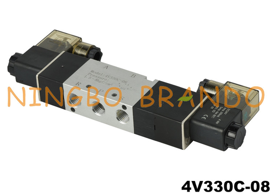 4V330C-08 क्लोज सेंटर न्यूमेटिक सोलनॉइड वाल्व 5 वे 2 पोजीशन 1/4 ''