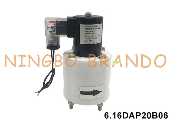 3/4 'पीटीएफई विरोधी जंग सोलनॉइड वाल्व एसिड क्षार रसायन प्रतिरोधी 24V 110V 220V