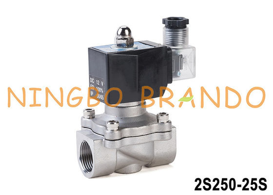 2S250-25 1&quot; स्टेनलेस स्टील सोलेनोइड वाल्व पानी गैस तेल के लिए 24V 220V