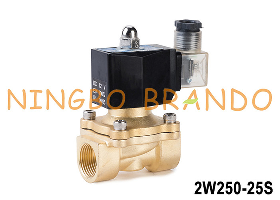 2W250-25 1'' 2 रास्ता सामान्य रूप से बंद पीतल पानी सोलेनोइड वाल्व 24V 220V