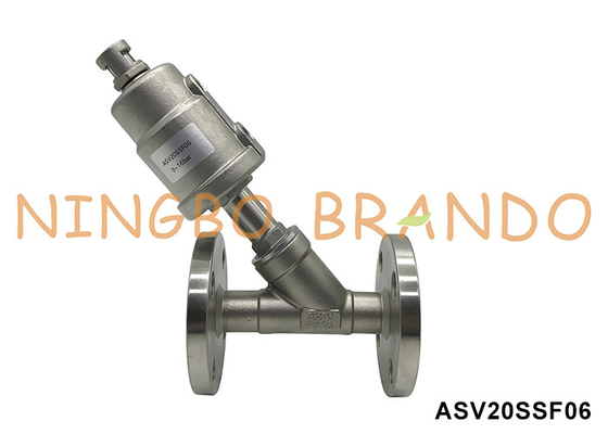 DN20 PN16 Pneumatic Flanged कोण सीट पिस्टन वाल्व डबल अभिनय सामान्य रूप से बंद