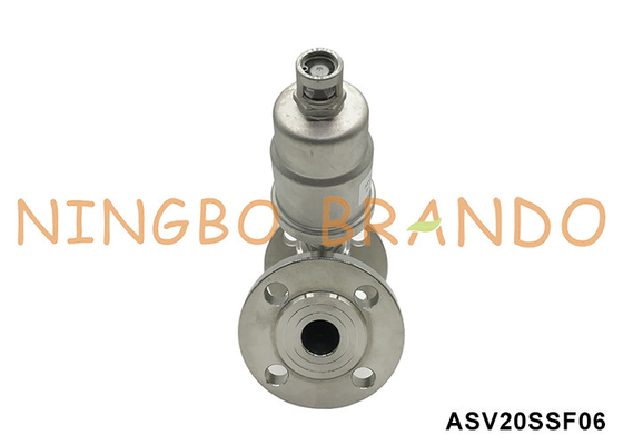 DN20 PN16 Pneumatic Flanged कोण सीट पिस्टन वाल्व डबल अभिनय सामान्य रूप से बंद