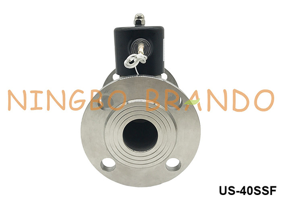 DN40 फ्लैंग्ड स्टीम हॉट वाटर स्टेनलेस स्टील सोलेनोइड वाल्व 1.5' 24V 110V 220V