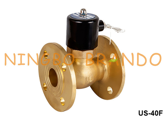 1-1/2' DN40 फ्लैंज गर्म पानी भाप पीतल सोलेनोइड वाल्व 220VAC 110VAC 24VDC