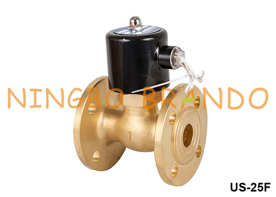 1'' DN25 फ्लैंग्ड स्टीम हॉट वाटर ब्रास सोलेनोइड वाल्व 220V 110V 24V
