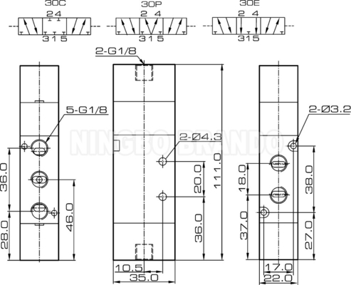 4A230C-06 4A230E-06 4A230P-06 वायवीय एयर पायलट वाल्व 1/8&quot;