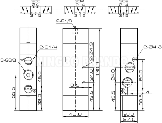 4A330C-10 4A330E-10 4A330P-10 वायवीय एयर पायलट वाल्व 3/8&quot;