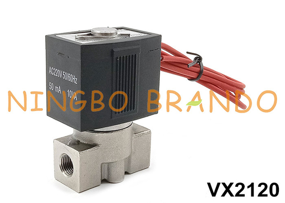 एसएमसी प्रकार VX2120-02 स्टेनलेस स्टील सोलेनोइड वाल्व 1/4' 24V 220V