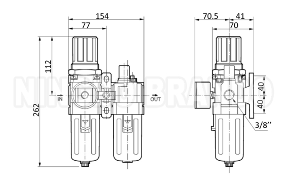 AC4010 SMC प्रकार FR.L एयर फिल्टर नियामक स्नेहक संयोजन