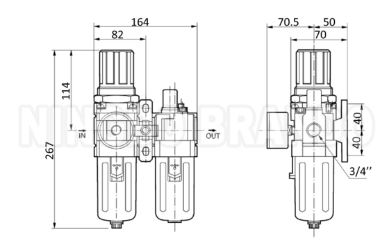 AC4010 SMC प्रकार FR.L एयर फिल्टर नियामक स्नेहक संयोजन