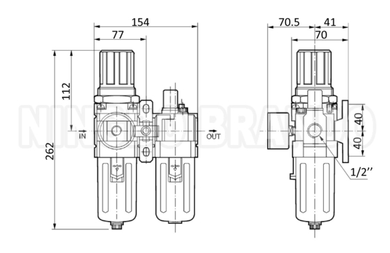 AC4010 SMC प्रकार FR.L एयर फिल्टर नियामक स्नेहक संयोजन