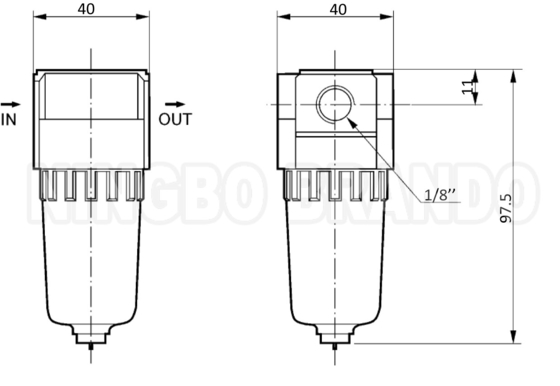 एसएमसी प्रकार 1/8' AF2000-01 1/4' AF2000-02 वायवीय वायु फिल्टर