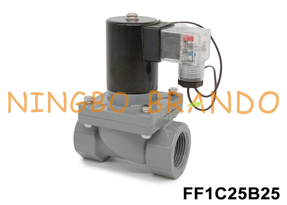 1' DN25 एंटी-कोरोसिव सोलेनोइड वाल्व CPVC बॉडी के साथ 24V 110V 220V