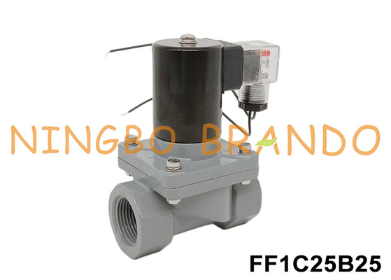 1' DN25 एंटी-कोरोसिव सोलेनोइड वाल्व CPVC बॉडी के साथ 24V 110V 220V