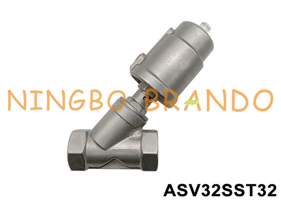 1-1/4 '' DN32 स्टेनलेस स्टील वायवीय कोण सीट वाल्व डबल अभिनय