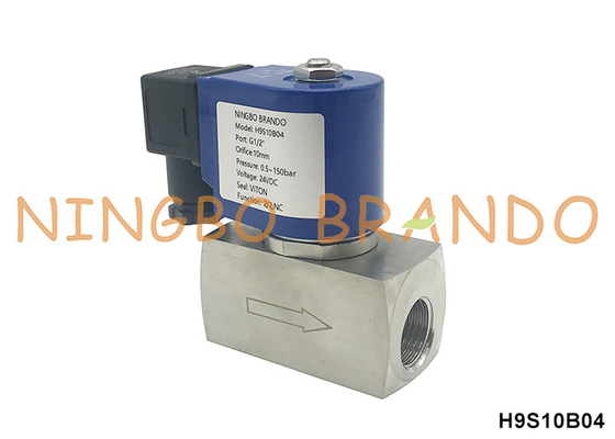 150 bar 1/2'' उच्च दबाव सोलेनोइड वाल्व पानी के लिए हवा गैस 24V 110V 220V