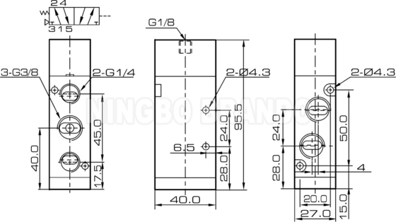 एयरटाक प्रकार 4A310-10 5/2 रास्ता एल्यूमीनियम मिश्र धातु शरीर के साथ वायवीय एयर पायलट वाल्व