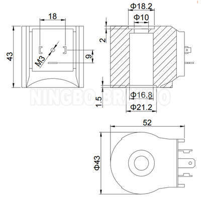 CEME प्रकार B12 C57 सोलेनोइड वाल्व कॉइल 12VDC 24VDC 110VAC 220VAC