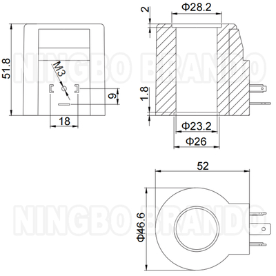 Yuken प्रकार DSG-03 हाइड्रोलिक सोलेनोइड वाल्व कॉइल DC12V DC24V 28W 38W