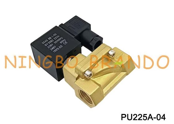 शाको टाइप PU225A-04 1/2'' 2 तरह से सामान्य रूप से बंद पीतल सोलनॉइड वाल्व 24V 110V 220V