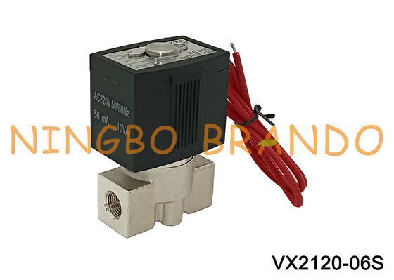 एसएमसी प्रकार Vx2120 1/4'' 2/2 वे स्टेनलेस स्टील सोलनॉइड वाल्व 220V 24V