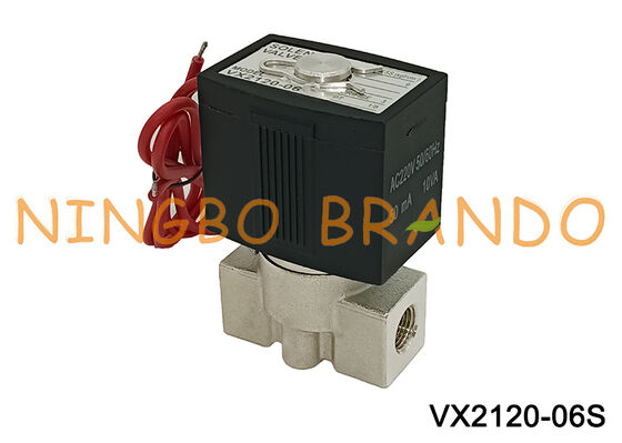 एसएमसी प्रकार Vx2120 1/4'' 2/2 वे स्टेनलेस स्टील सोलनॉइड वाल्व 220V 24V