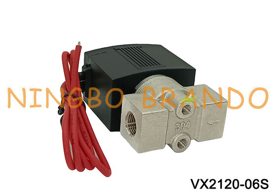 एसएमसी प्रकार Vx2120 1/4'' 2/2 वे स्टेनलेस स्टील सोलनॉइड वाल्व 220V 24V