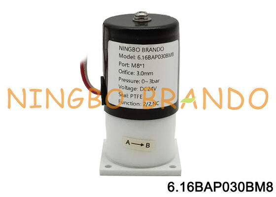 M8 एंटी-संक्षारक अलगाव PTFE सोलेनॉइड वाल्व DC24V AC220V