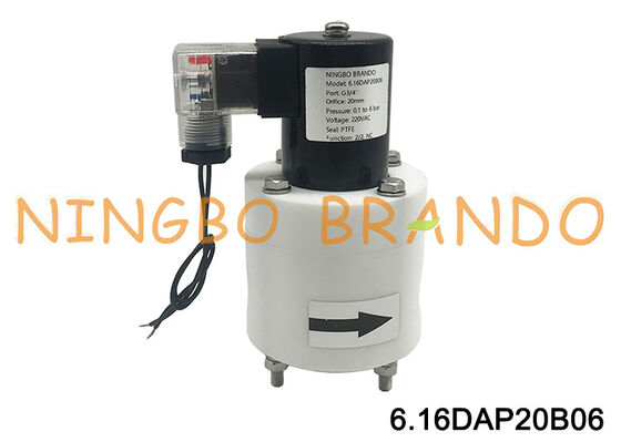 3/4'' एंटी-जंग PTFE सोलेनॉइड वाल्व DC24V AC110V AC220V