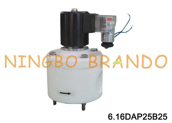 1'' PTFE Anti Corrosion Solenoid Valve Acid Alkali Chemical Resistant