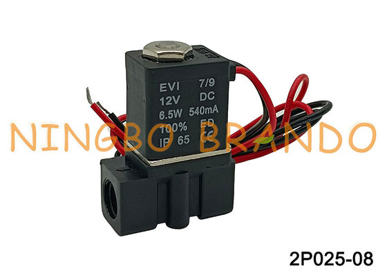 2P0250-08 2 वे सोलेनॉइड वाल्व 1/4'' प्लास्टिक न्यूमेटिक सोलेनॉइड वाल्व