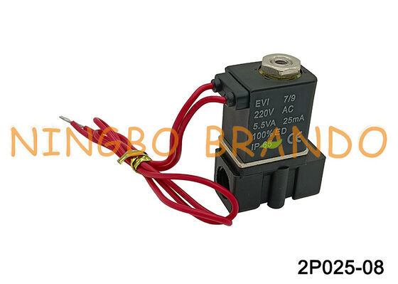 2p025-08 प्लास्टिक एयरटैक सोलनॉइड वाल्व द्रव नियंत्रण AC220V AC110V DC24V DC12V