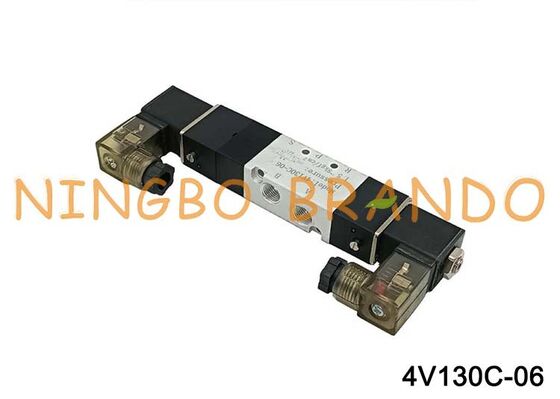 एयरटैक टाइप 4V130C-06 सोलेनॉइड एयर वाल्व 3 स्थिति 5 पोर्ट 1/8'' वायवीय नियंत्रण वाल्व
