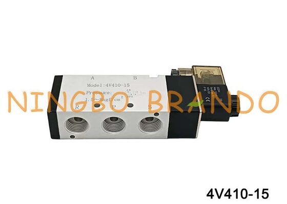 AIRTAC टाइप 1/2'' सोलेनॉइड एयर वाल्व 4V410-15 12V 24V 110V 220V सिंगल कॉइल 2 पोजीशन 5 वे