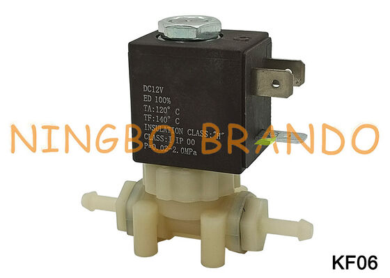 2 वे एनसी खाद्य ग्रेड सुरक्षित PA66 प्लास्टिक वॉटर सोलनॉइड वाल्व DC12V KF06