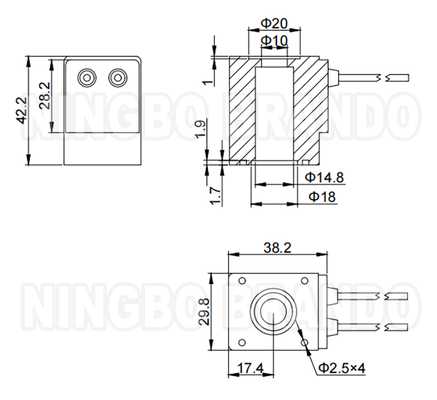 0543 लॉकिंग सोलेनोइड वाल्व कॉइल DC6V 11W 14.5mm छेद 42mm ऊंचाई