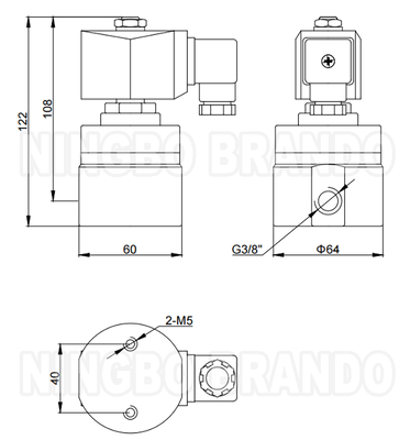 300 बार उच्च दबाव सोलेनोइड वाल्व 3/8'' 220V 110V 24V 12V