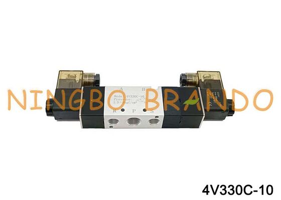 AIRTAC Type 4V330C-10 Solenoid Valve 5/3 Way Closed Center Pneumatic Valve 3/8 Inch