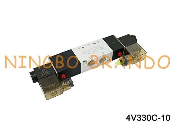 AIRTAC Type 4V330C-10 Solenoid Valve 5/3 Way Closed Center Pneumatic Valve 3/8 Inch