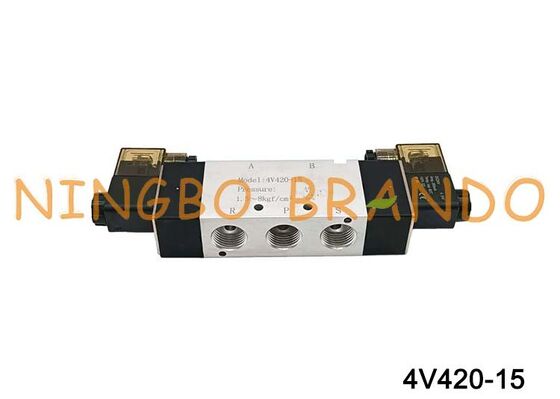 AirTAC Type 4V420-15 Solenoid Valve 5/2 Way Pneumatic Valve