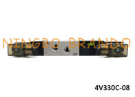 4V330C-08 एयरटैक प्रकार वायु विद्युत नियंत्रण वाल्व 1/4 &quot;5/3 डबल अभिनय सिलेंडर के लिए रास्ता