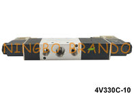 3/8 '' एनपीटी बीएसपीटी 4 वी 330 सी -10 इलेक्ट्रिकल डबल सोलनॉइड वायवीय वाल्व 5 पोर्ट 3 स्थिति