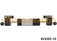 3/8 '' एनपीटी बीएसपीटी 4 वी 330 सी -10 इलेक्ट्रिकल डबल सोलनॉइड वायवीय वाल्व 5 पोर्ट 3 स्थिति