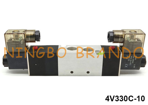 3/8 '5/3 वे वायवीय सोलेनॉइड वाल्व 4V330C-10 एयरटैक टाइप 24V 12V