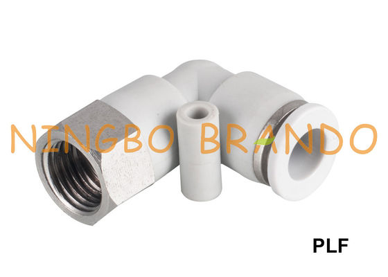 PLF महिला कोहनी वायवीय नली फिटिंग 1/8 '' 1/4 '' 3/8 '' 1/2 '' में धक्का